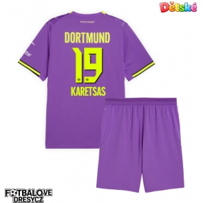 Borussia Dortmund Konstantinos Karetsas #19 Dětské Alternativní dres komplet 2026-27 Krátký Rukáv (+ trenýrky)